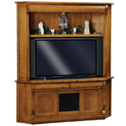 Old Classic Sleigh Corner Media Console With Hutch