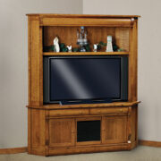Old Classic Sleigh Corner Media Console With Hutch - Image 2